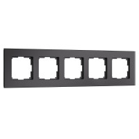 Рамка из стекла на 5 постов Senso черный soft-touch W0053108