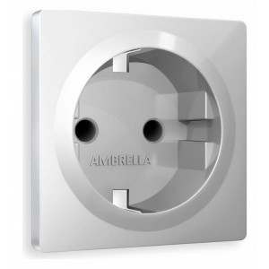 Накладка для розетки с заземлением и со шторками Ambrella Volt Quant AP4070