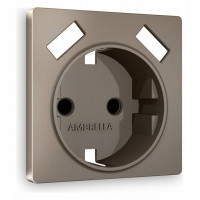 Накладка для розетки с заземлением и со шторками и 2хUSB type A Ambrella Volt Quant AP6390