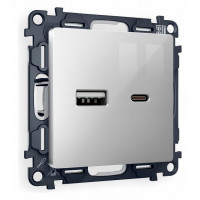 Розетка 2хUSB type A и C без рамки Ambrella Volt Quant MA411010