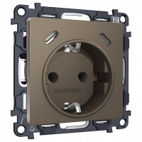 Розетка с заземлением и 2хUSB type C, без рамки Ambrella Volt ALFA MA640510