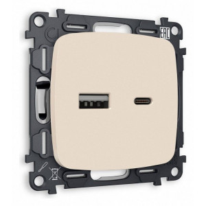 Розетка 2хUSB type A и C без рамки Ambrella Volt Quant MO331010