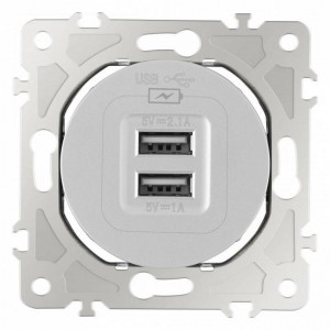 Розетка USB, без рамки Arte Milano am-202 202.46-1.silver Розетка USB, без рамки Arte Milano am-202 202.46-1.silver
