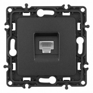 Розетка Ethernet RJ-45 без рамки Arte Milano am-217 217.45-1.black Розетка Ethernet RJ-45 без рамки Arte Milano am-217 217.45-1.black