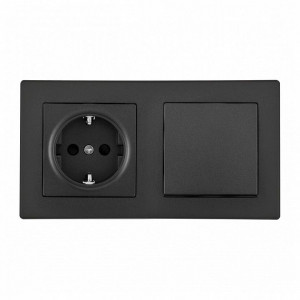 Блок с розеткой и выключателем Arte Milano SET06-2 SET06-2-30-1-40-1 black Блок с розеткой и выключателем Arte Milano SET06-2 SET06-2-30-1-40-1 black