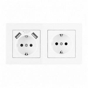 Розетка с заземлением и со шторкой и 2хUSB Arte Milano SET06-2 SET06-2-47-1-40-1 white Розетка с заземлением и со шторкой и 2хUSB Arte Milano SET06-2 SET06-2-47-1-40-1 white