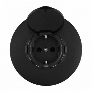 Розетка с заземлением и шторкой, с крышкой Arte Milano SET08-1 SET08-1-41-1 black Розетка с заземлением и шторкой, с крышкой Arte Milano SET08-1 SET08-1-41-1 black