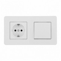 Блок с розеткой и выключателем Arte Milano SET16-2 SET16-2-40-1-30-1 white