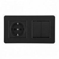 Блок с выключателями двухклавишными Arte Milano SET16-2 SET16-2-40-1-30-2 black
