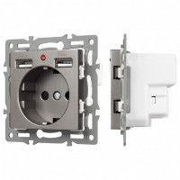 Розетка с заземлением и 2хUSB type A, без рамки Arlight SCT 043735