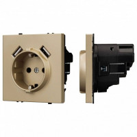 Розетка с заземлением и 2хUSB type A, без рамки Arlight SCT 054290