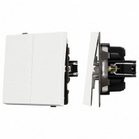 Выключатель проходной двухклавишный без рамки Arlight SWT 054556
