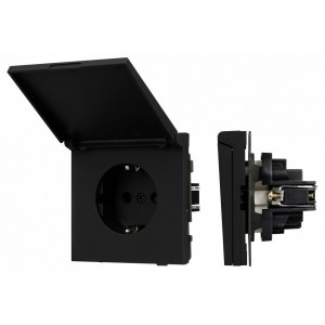 Розетка влагозащищенная с заземлением с крышкой, без рамки Arlight SCT-TENDO 054599 Розетка влагозащищенная с заземлением с крышкой, без рамки Arlight SCT-TENDO 054599