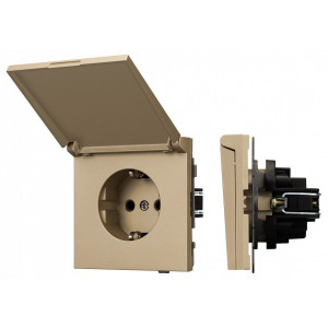 Розетка влагозащищенная с заземлением с крышкой, без рамки Arlight SCT-TENDO 054600 Розетка влагозащищенная с заземлением с крышкой, без рамки Arlight SCT-TENDO 054600