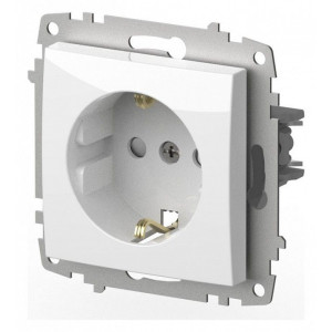Розетка с заземлением и со шторкой, без рамки Elbi Eleсtriс Zena Vega 609-015600-243