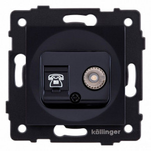 Розетка двойная RJ-11 и Ethernet RJ-45, без рамки Kollinger REA-013BK Розетка двойная RJ-11 и Ethernet RJ-45, без рамки Kollinger REA-013BK