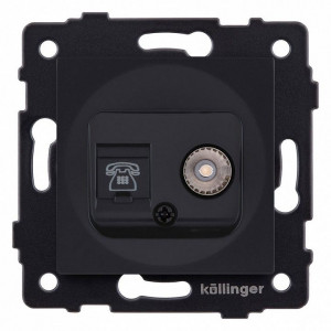 Розетка двойная RJ-11 и Ethernet RJ-45, без рамки Kollinger REA-013BM Розетка двойная RJ-11 и Ethernet RJ-45, без рамки Kollinger REA-013BM