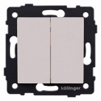Выключатель проходной двухклавишный без рамки Kollinger  REA-S-009CM