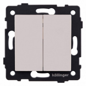 Выключатель проходной двухклавишный без рамки Kollinger REA-S-009CM Выключатель проходной двухклавишный без рамки Kollinger REA-S-009CM