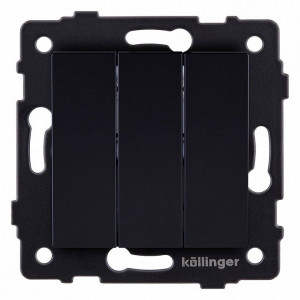 Выключатель трехклавишный без рамки Kollinger REA-S-012BK Выключатель трехклавишный без рамки Kollinger REA-S-012BK