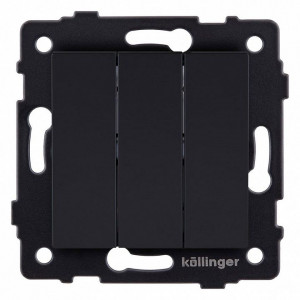 Выключатель трехклавишный без рамки Kollinger REA-S-012BM Выключатель трехклавишный без рамки Kollinger REA-S-012BM