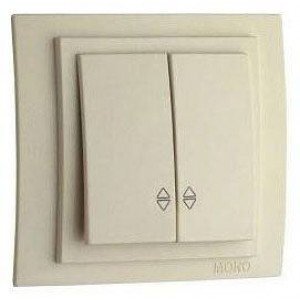 Выключатель проходной двухклавишный Mono Electric Larissa 103-171723-111 Выключатель проходной двухклавишный Mono Electric Larissa 103-171723-111