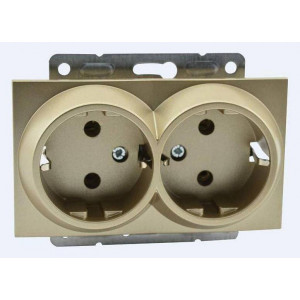 Розетка двойная с заземлением, без рамки Mono Electric Despina / Larissa 500-002204-120 Розетка двойная с заземлением, без рамки Mono Electric Despina / Larissa 500-002204-120
