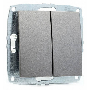Выключатель двухклавишный без рамки Mono Electric Despina / Larissa 500-002425-102 Выключатель двухклавишный без рамки Mono Electric Despina / Larissa 500-002425-102