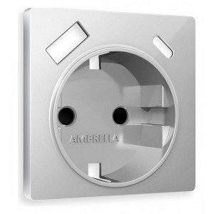Накладка для розетки с заземлением и со шторками и 2хUSB type A и C Ambrella Volt Quant AP4100