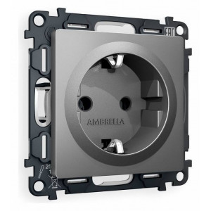 Розетка с заземлением, без рамки Ambrella Volt Quant MA656010