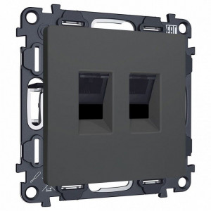 Розетка двойная Ethernet RJ-45 и со шторками, без рамки Ambrella Volt ALFA MA912110 Розетка двойная Ethernet RJ-45 и со шторками, без рамки Ambrella Volt ALFA MA912110