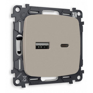 Розетка 2хUSB type A и C без рамки Ambrella Volt Quant MO371010