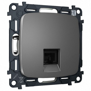 Розетка Ethernet RJ-45 и со шторками, без рамки Ambrella Volt OMEGA MO662005 Розетка Ethernet RJ-45 и со шторками, без рамки Ambrella Volt OMEGA MO662005