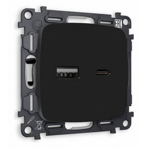 Розетка 2хUSB type A и C без рамки Ambrella Volt Quant MO811010