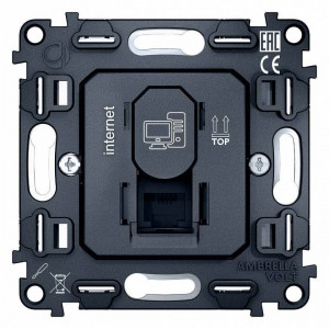 Механизм розетки Ethernet RJ-45 со шторкам Ambrella Volt Quant VM188 Механизм розетки Ethernet RJ-45 со шторкам Ambrella Volt Quant VM188