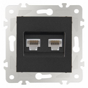 Розетка Ethernet RJ-45 без рамки Arte Milano am-203 203.45-2.black Розетка Ethernet RJ-45 без рамки Arte Milano am-203 203.45-2.black
