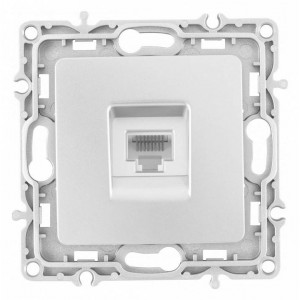 Розетка Ethernet RJ-45 без рамки Arte Milano am-217 217.45-1.silver Розетка Ethernet RJ-45 без рамки Arte Milano am-217 217.45-1.silver
