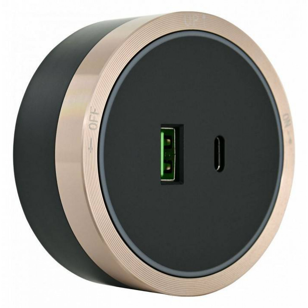 Розетка USB и type C на треке Arte Milano Am-track-sockets 380066TS LED/USB-Type-C Gold
