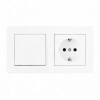 Блок с розеткой и выключателем Arte Milano SET06-2 SET06-2-30-1-40-1 White