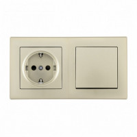 Блок с розеткой и выключателем Arte Milano SET06-2 SET06-2-30-1-40-1 shampan