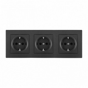 Розетка с заземлением и со шторкой Arte Milano SET06-3 SET06-3-40-1x3 black Розетка с заземлением и со шторкой Arte Milano SET06-3 SET06-3-40-1x3 black