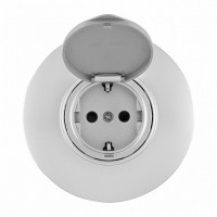 Розетка с заземлением и шторкой, с крышкой Arte Milano SET08-1 SET08-1-41-1 silver