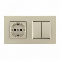 Блок с выключателями двухклавишными Arte Milano SET16-2 SET16-2-40-1-30-2 shampan