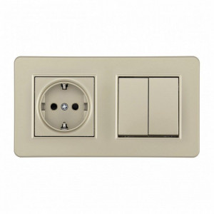 Блок с выключателями двухклавишными Arte Milano SET16-2 SET16-2-40-1-30-2 shampan