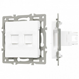 Розетка двойная RJ-12 и Ethernet RJ-45, без рамки Arlight SCT 045336 Розетка двойная RJ-12 и Ethernet RJ-45, без рамки Arlight SCT 045336