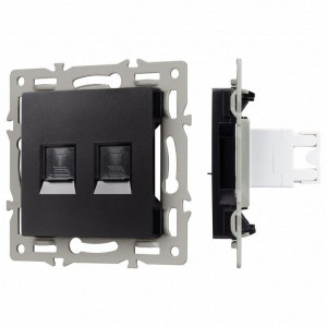 Розетка двойная RJ-12 и Ethernet RJ-45, без рамки Arlight SCT 045337 Розетка двойная RJ-12 и Ethernet RJ-45, без рамки Arlight SCT 045337