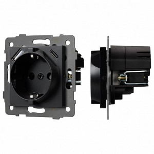Розетка с заземлением и 2хUSB type A и C, без рамки Arlight SCT 049830 Розетка с заземлением и 2хUSB type A и C, без рамки Arlight SCT 049830