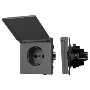 Розетка влагозащищенная с заземлением с крышкой, без рамки Arlight SCT-TENDO 054601 Розетка влагозащищенная с заземлением с крышкой, без рамки Arlight SCT-TENDO 054601