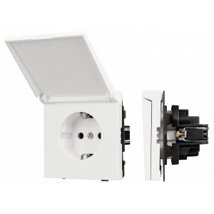 Розетка влагозащищенная с заземлением с крышкой, без рамки Arlight SCT-TENDO 054602 Розетка влагозащищенная с заземлением с крышкой, без рамки Arlight SCT-TENDO 054602