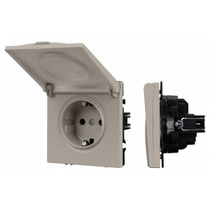 Розетка влагозащищенная с заземлением с крышкой, без рамки Arlight SCT-NOBE 059440